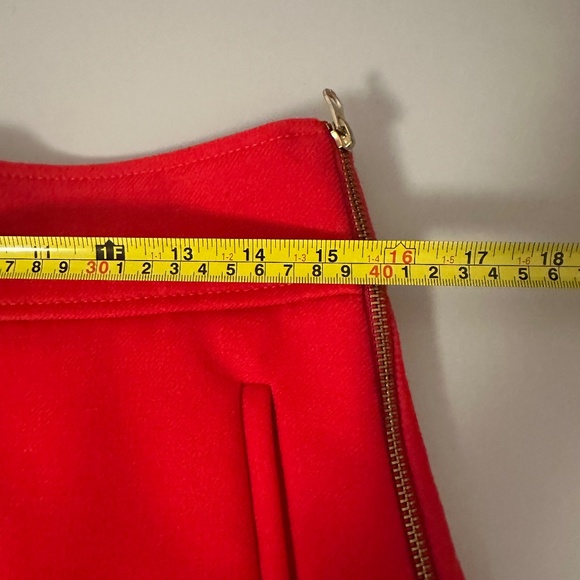 J. Crew Wool Red Mini Skirt with Pockets | Size 6 - Picture 9 of 10